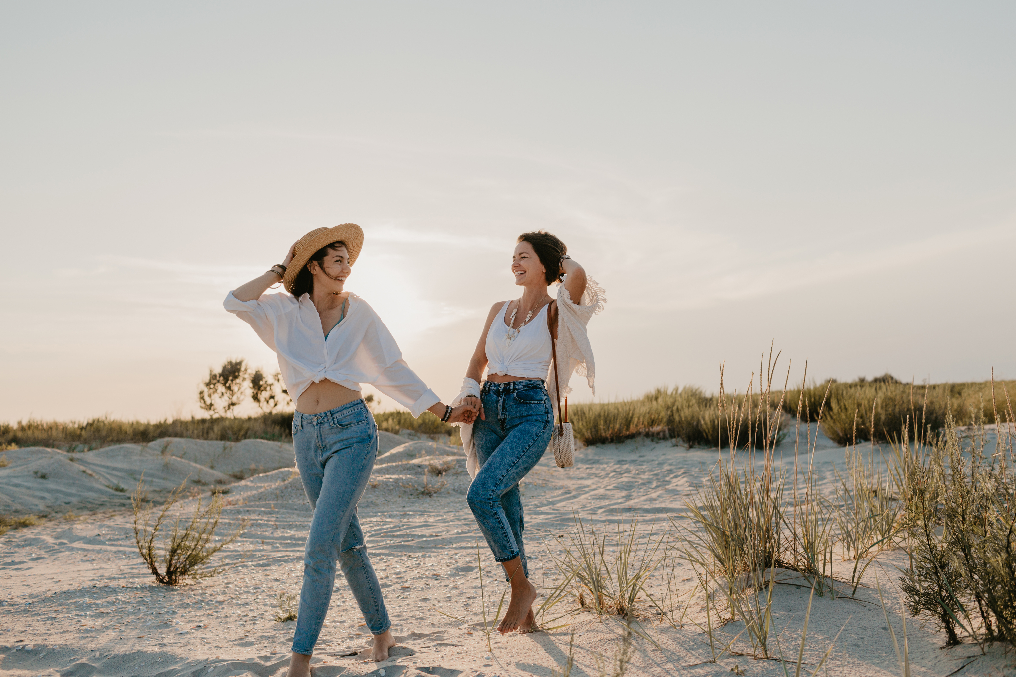 Friends enjoying outdoor coastal life